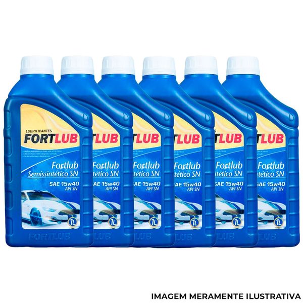 Óleo Lubrificante Fortlub Semissintético 15W40 SN Caixa 24 Unidades 1 Litro (MP)