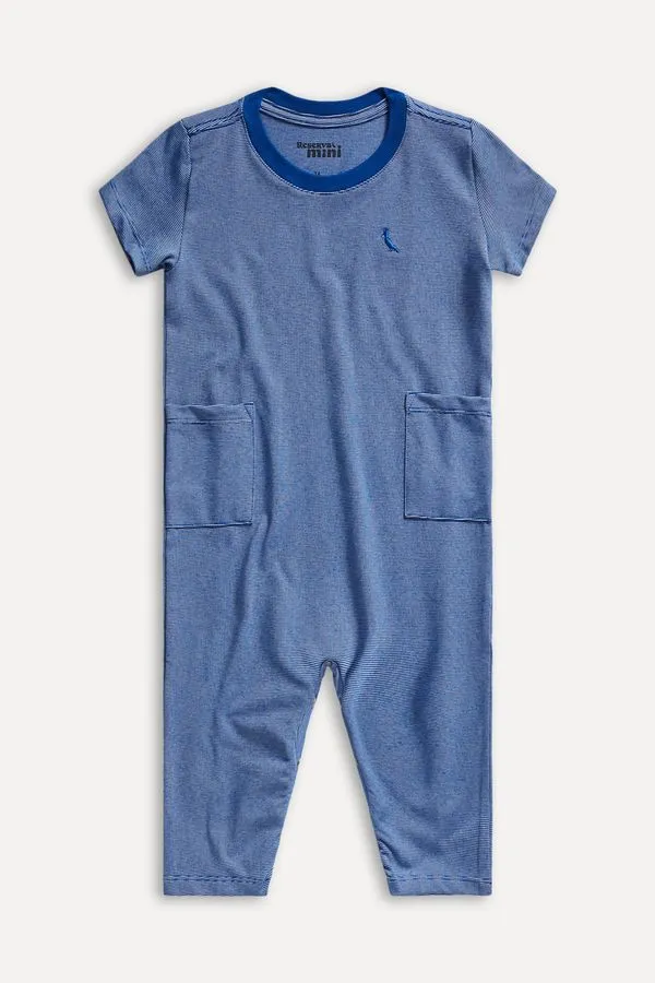Macacao Bb Listra Kids Azul Royal - M