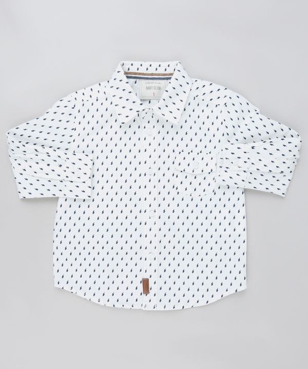 Camisa Infantil Estampada de Raios Manga Longa Branca 3