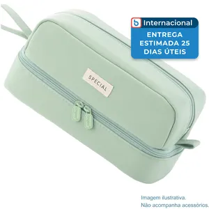 Estojo com 2 Compartimentos Angoobaby Verde A-MBI