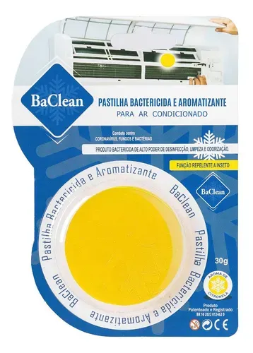 Pastilha Bactericida Aromatizante para Ar Condicionado Citronella