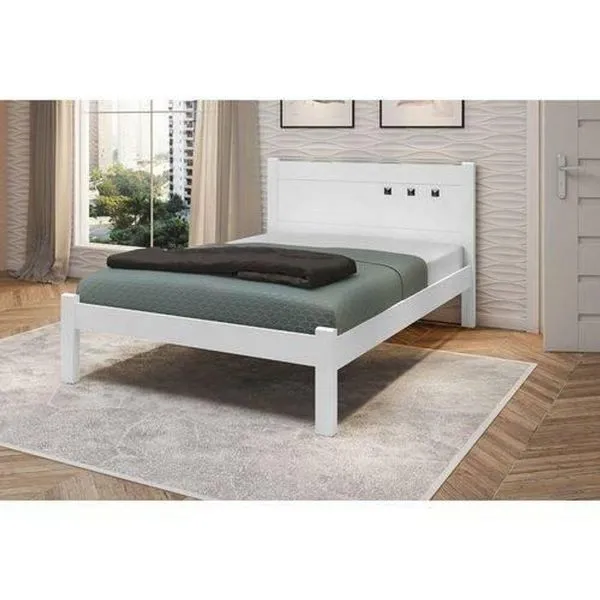 Cama De Casal Branca Paola Ii Framar