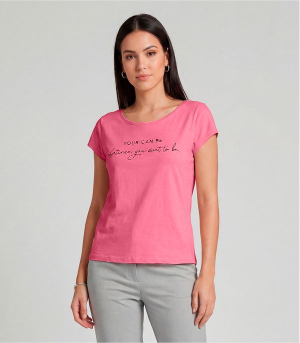 Blusa Feminina Meia Malha Com Estampa Infinita Cor Rosa G