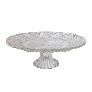 Centro de Mesa Com Pé Yara Vidro 30cm PRATP084 - Hauskraft