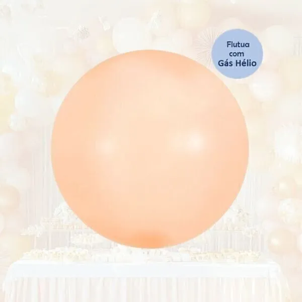 Balão Bubble - Salmão Leitoso - 45 cm x 45 cm - BR Festas - Valor Unitário