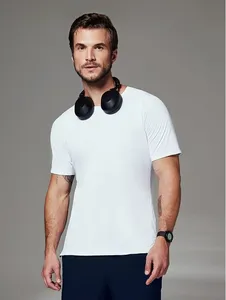Camiseta Fitness Masculina Raglan Manga Curta Training Branco EG