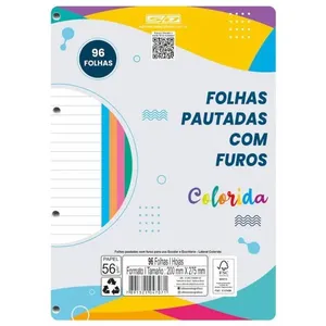 BLOCO PARA FICHARIO UNIVERSIT. COLOR C/FUROS 96F. 200X275MM