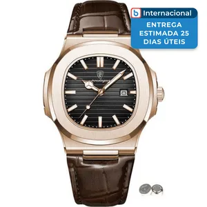 Relógio Masculino Poedagar Marrom e Preto SL28 J-MBI