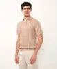 polo de tricot texturizada bege GG