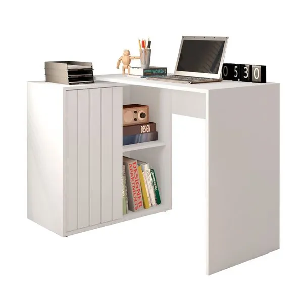 Mesa de Computador Future com Porta de Correr Caemmun Branco