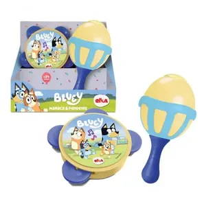 Brinquedo Musical Infantil Maraca e Pandeiro Bluey para Coordenação Motora Amarelo Elka Brinquedo Musical Infantil Maraca e Pandeiro Bluey Amarelo Elka