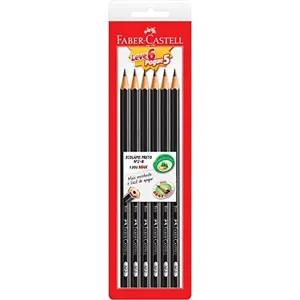 Lápis Faber Castell Preto HB 6 unidades