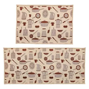Kit Tapetes Cozinha Domani Panelas Cor 03 Creme Cotton 3 Peças Ref.B00000449069 Jc Serrano