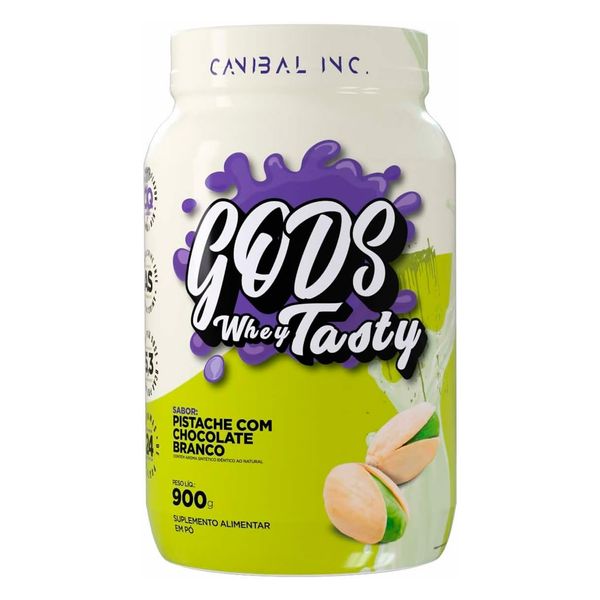 Whey Protein 3W Gods Whey Tasty 900g Pistache e Chocolate Branco Canibal Inc
