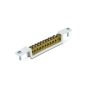 Barramento Steck Neutro e Terra 11 terminais Barramento Trifásico 80a 440v 12 Polos Din Steck