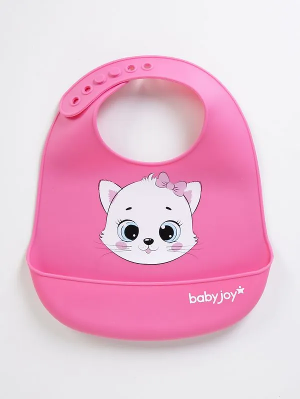 Babador Silicone Infantil Para Bebê - ROSA