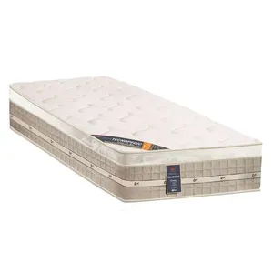 Colchão Solteiro Premium com Euro Pillow e Molas Tecnopedic System 30x88x188 cm Castor Branco com Bege