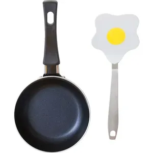 Conjunto Mini Frigideira 12cm Antiaderente com Espátula Cazza Preto