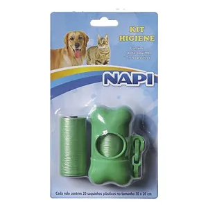 Kit Higiene Pet Napi Cães e Gatos com Refil de Sacos 2 Rolos - Item Sortido