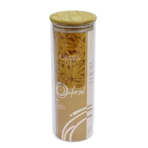 Pote Bahia de Vidro Borosilicato 1,7 L Com Tampa de Bambu