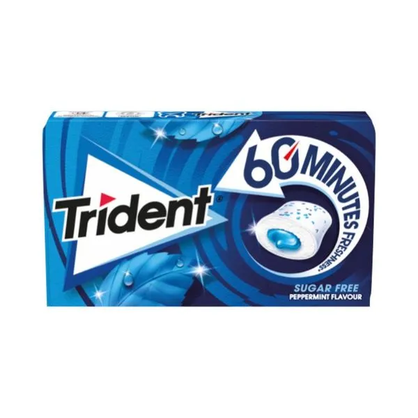 Goma de Mascar Trident 60 Minutos Peppermint 22g TRIDENT 60MIN PEPERMINT 22G