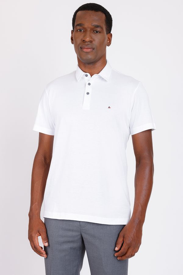 Polo Manga Curta Algodão Pima Branco - XGG