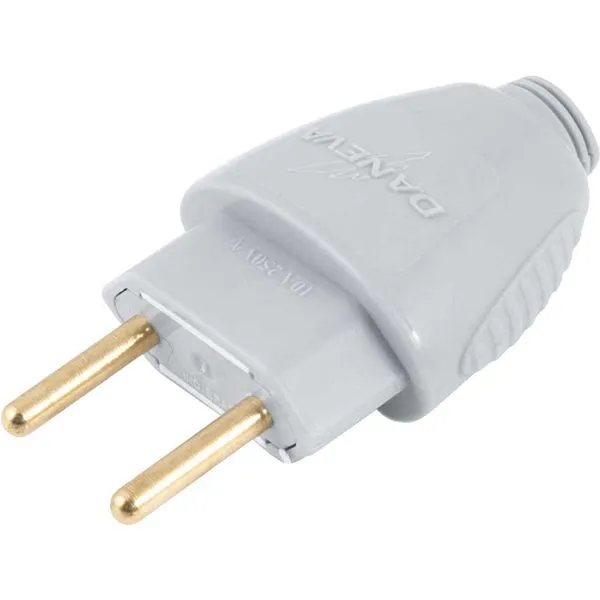 Plugue Macho 2P Redondo Cinza 10A/250V - Daneva