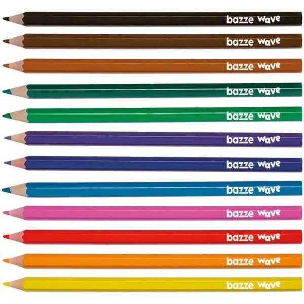 LAPIS DE COR SEXTAVADO BAZZE WAVE 12 CORES
