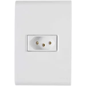 Tomada de embutir 2P+T 20A com espelho branco 4x2" 57170/013 - TRAMONTINA