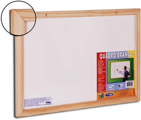 Quadro Branco com Estrutura de Madeira Cortiarte 70x50cm