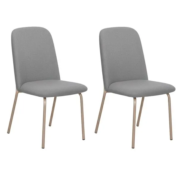 Cadeiras Aço Nobre Dara 2 Unidades Champagne com Cinza 5CJ9954DC2-BM/1