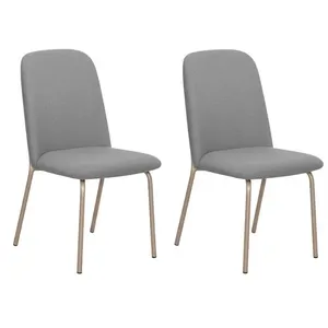 Cadeiras Aço Nobre Dara 2 Unidades Champagne com Cinza 5CJ9954DC2-BM/1