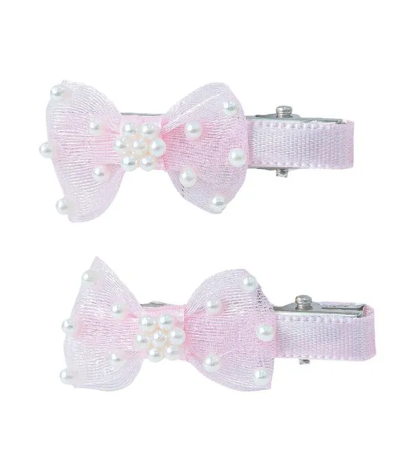 Bico de Pato Mini Laço Rosa com 2 unidades Rosa