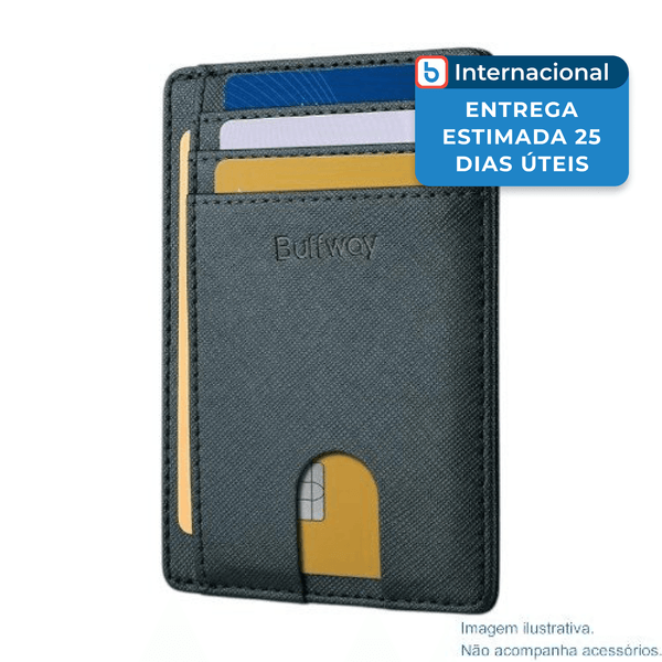 Porta-Cartão Buffway Slim Com Bloqueio RFID Verde Escuro A-MBI