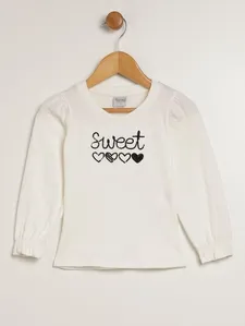 Blusa Manga Longa Infantil Para Menina - OFF WHITE 1