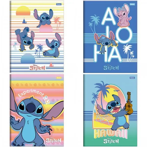 Caderno Brochurão Capa Dura Stitch Sortido 1 Matéria 80 Folhas 4065262 - Foroni