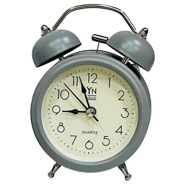 Relógio De Mesa Yn Clock Despertador Cinza (MP)