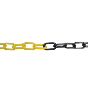 Corrente plástica elo pequeno 6 mm amarelo e preta 200 metros - CIBERPLAST