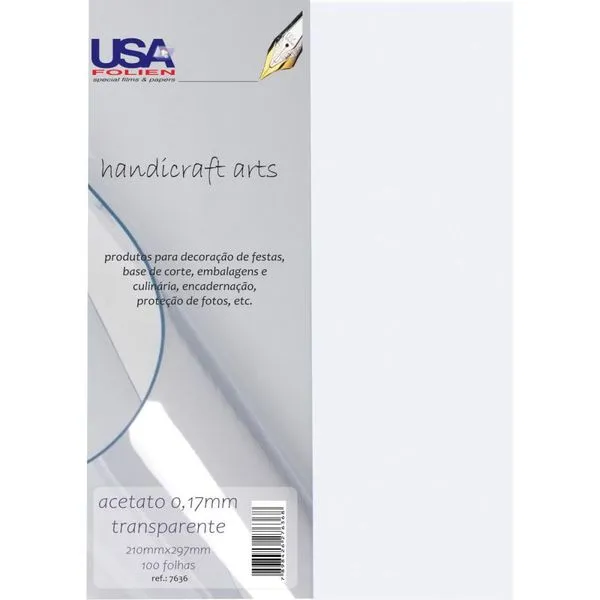 CAPA PARA ENCADERNACAO A4 ACETATO CRISTAL 0,17MM (7898426276368)