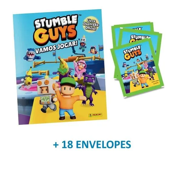 STUMBLE GUYS - Álbum Capa Cartão + 18 Envelopes