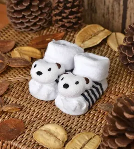 Meia Antiderrapante com Bichinho - Urso Tam. 15 a 20 Branco - 15 a 20
