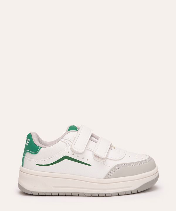 tênis infantil cano baixo velcro branco 25