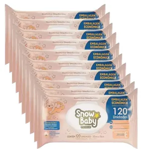 Kit 10 Pacotes Lenço Umedecido Infantil Snow Baby Premium Com 120 Unidades