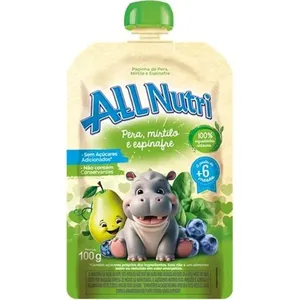 Papinha AllNutri Sabor Pera Mirtilo e Espinafre 100g