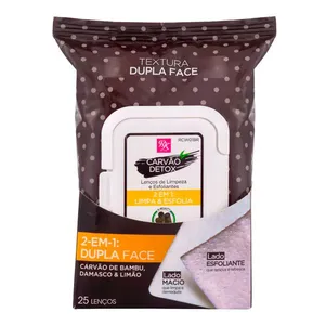 Lenços de Limpeza Facial Kiss Carvão Detox Dupla Face 25 Lenços