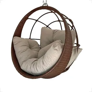 Cadeira Suspensa Ômega Balanço Ninho Gourmet Alumínio Teto Jardim Argila Bege V1