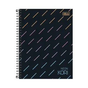 Caderno Colegial Tilibra Espiral Capa Plástica Neon Kori 1 Matéria