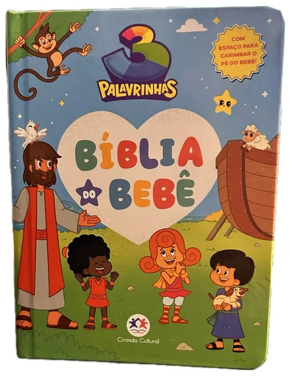 Bíblia para Bebês 3 Palavrinhas Com QR Codes Interativos, Capa Almofadada
