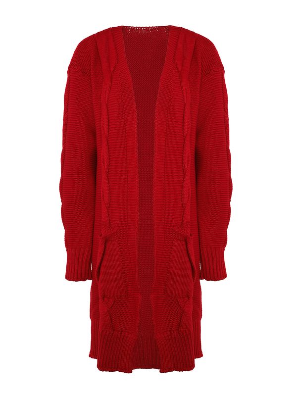 Casaco Tricot Alongado Feminino VERMELHO