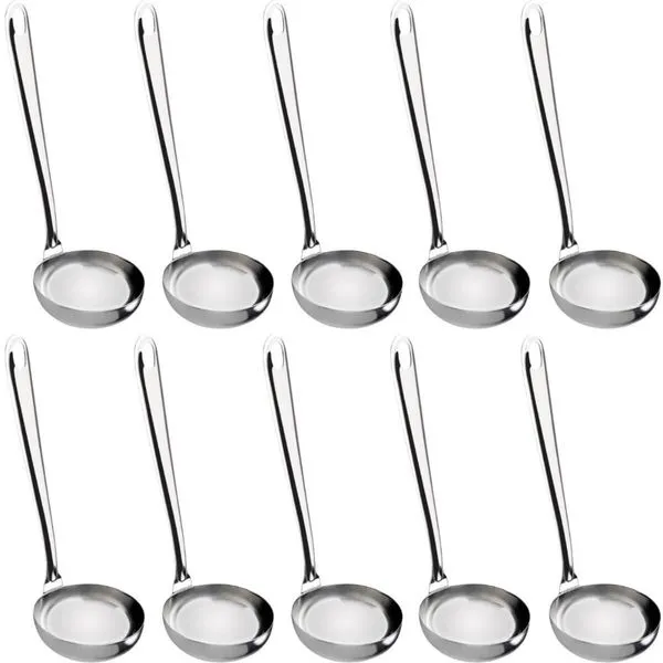 Conjunto 10 Conchas de Feijão Aço Inox Molhos Sopas Restaurantes Cozinhas Profissionais Taumer